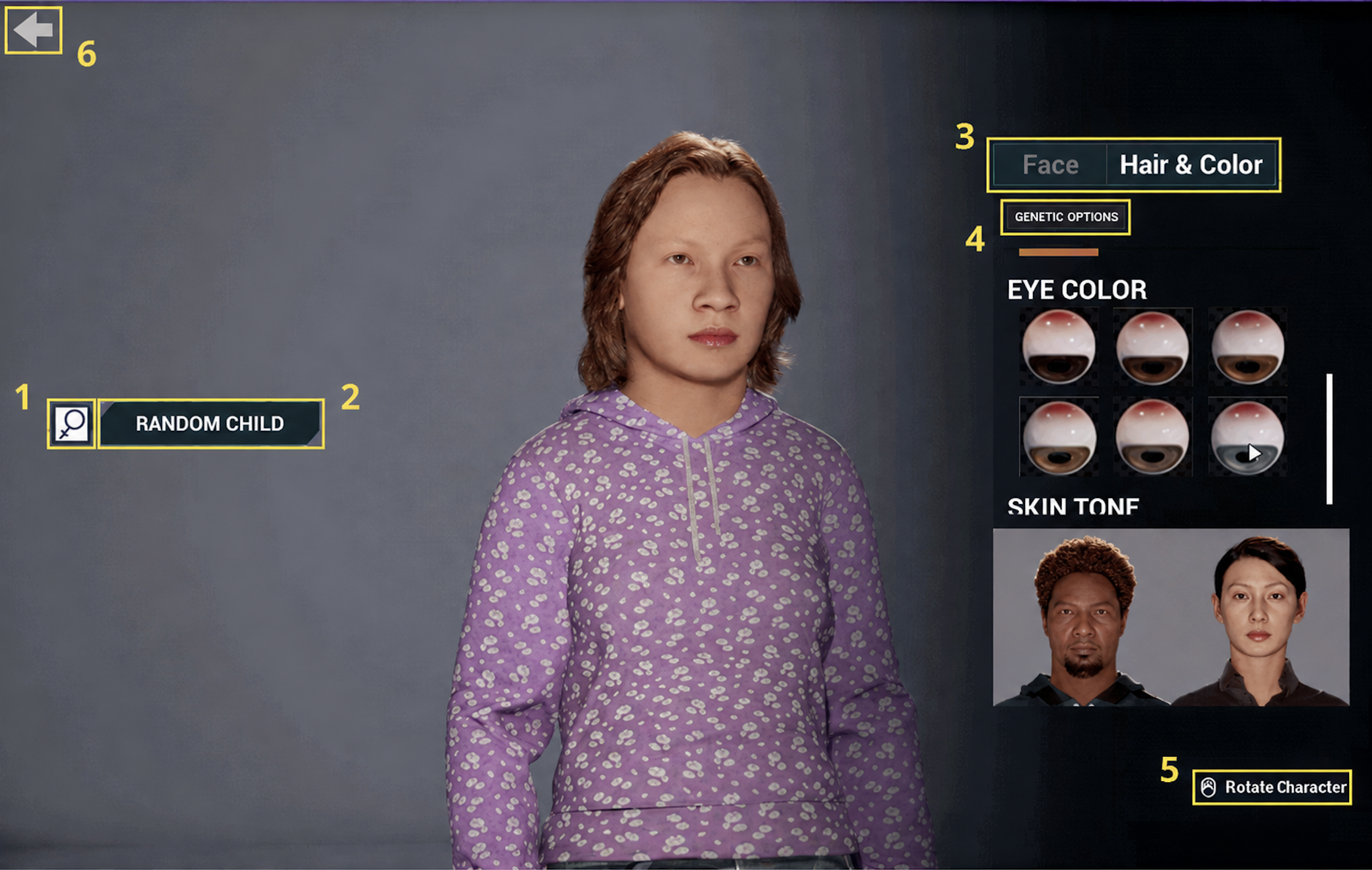 MetaGen customization scene interface