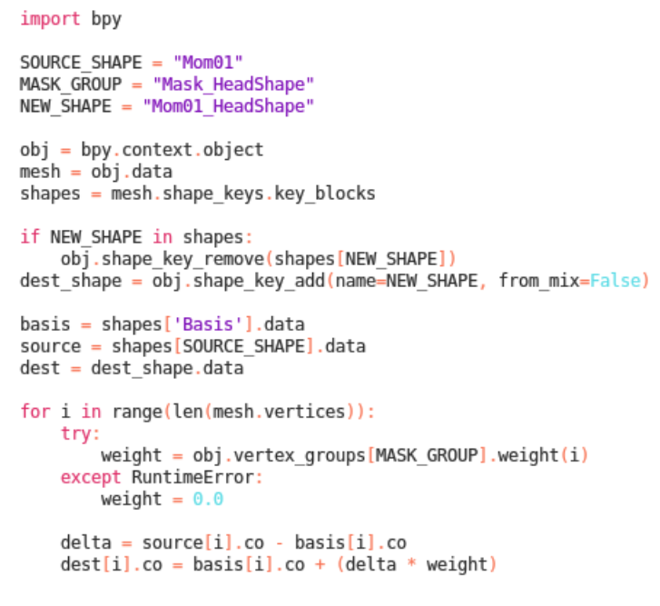 Blender Scripting workspace with the segmentation automation script